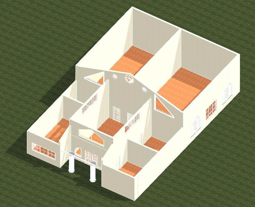 3D layout of the Education Center showing interior room arrangement and flow
